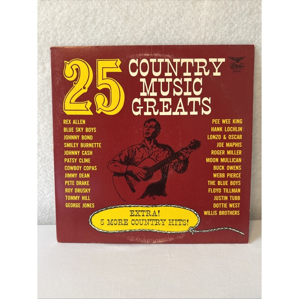 25 Country Music Greats Vinyl LP 1966 Starday CMG-1 Johnny Cash Patsy Cline VG